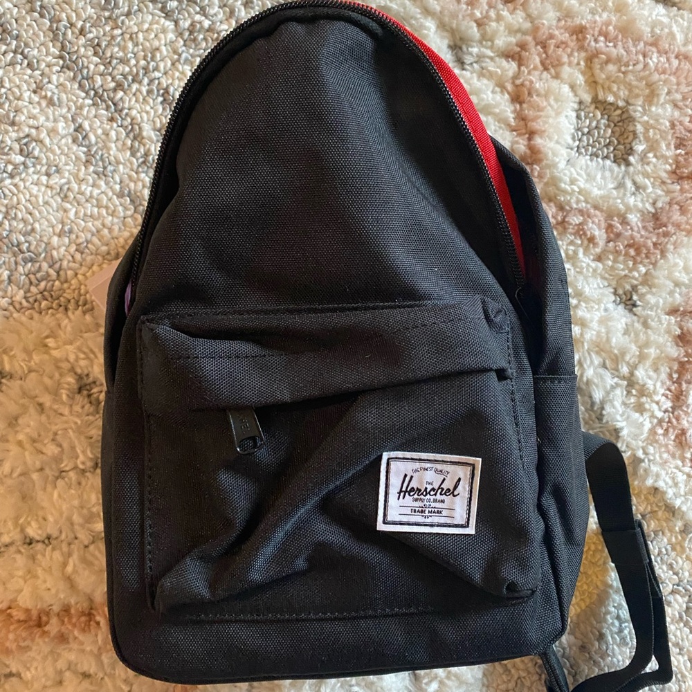 NWT Herschel Supply Company Black and Red Mini Backpack